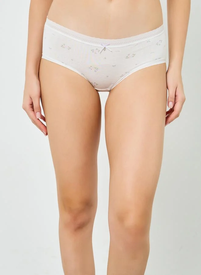 ستايلي عبوة من 5 قطع سراويل داخلية قطنية قصيرة بطبعة زهور